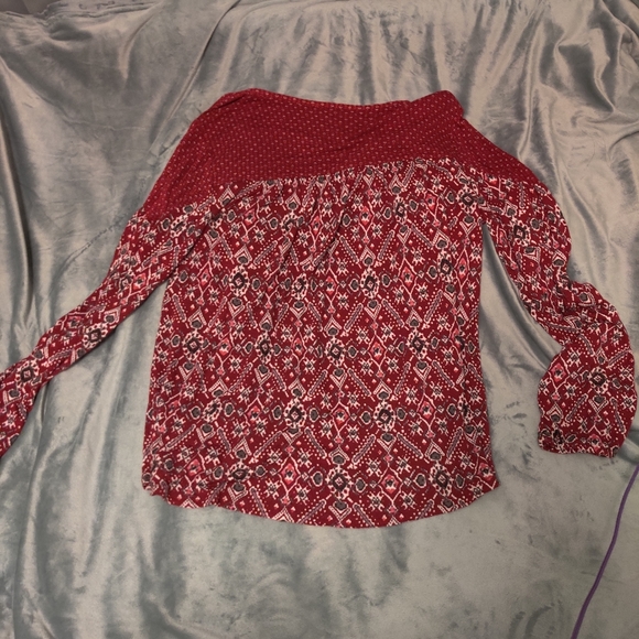 Lucky Brand Red Flowy Blouse - Picture 4 of 6